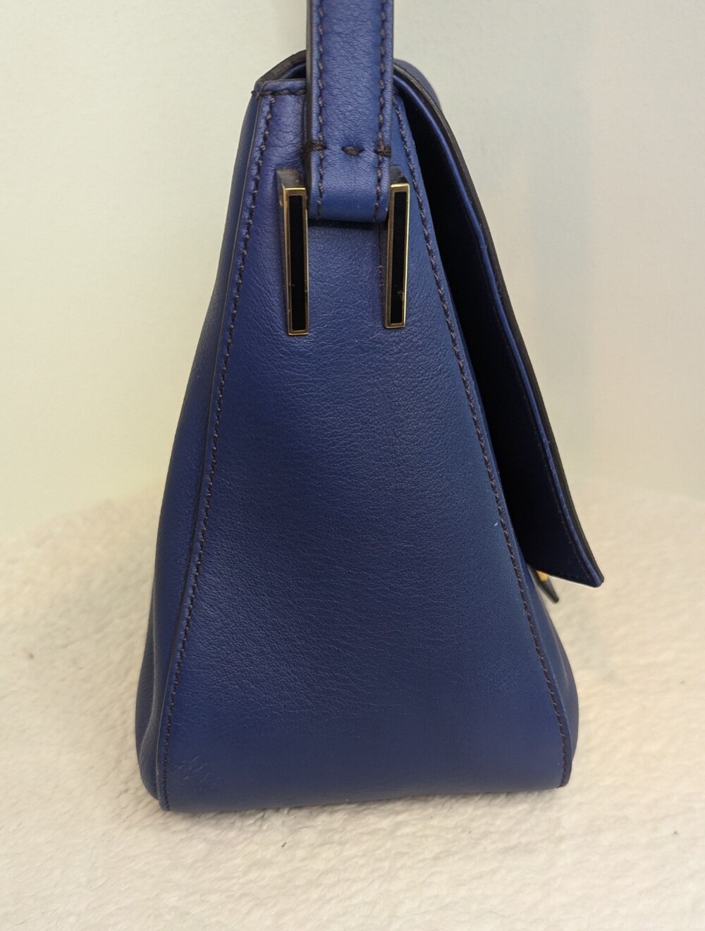 Fendi Cobalt Blue Leather Mama Forever Be Baguette Flap Shoulder Bag - Picture 5 of 16